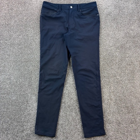 Lululemon ABC Pants Mens 32x30 Blue Slim Fit Stretch Casual Chino Khaki - Picture 1 of 6